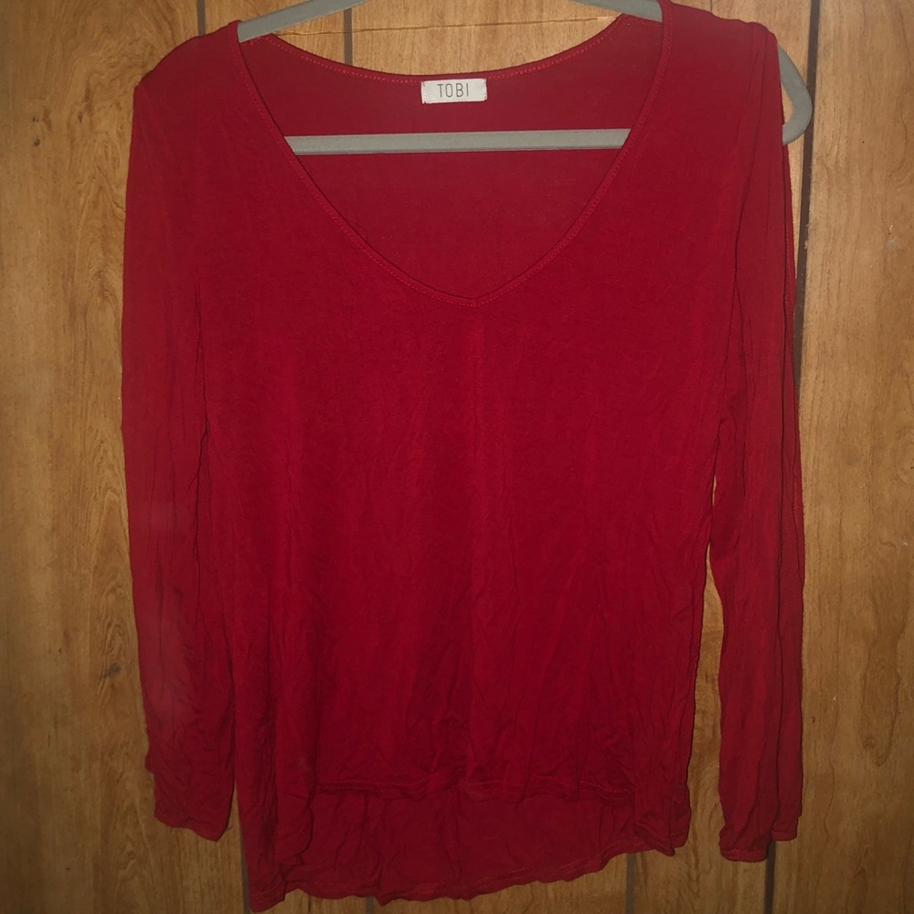 Vneck Long-sleeve with Slit Arms
